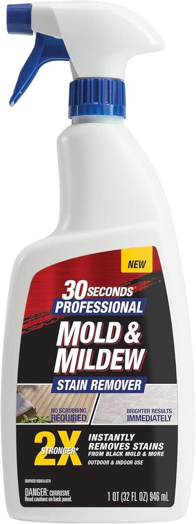 30 SECONDS Pro Mold and Mildew Stain Remover | Scrub Free | Brighter Results Instantly | Ready To Use | 32 Fl. Oz.