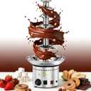 Commercial Chocolate Fountain| 6 Tiers 19 lb Capacity| Large Hot Chocolate Fondue Tower| Stainless Steel Chocolate Melting Heating Machine for Nacho Cheese, Liqueurs, Party, Wedding