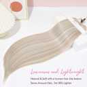 REECHO Hair Extensions, 11PCS Clip in Hair Extensions 24" Long Straight hair extensions HE005 Natural Soft Synthetic Hairpieces for Women Ash Blonde with Highlights