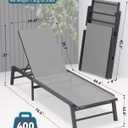 Aluminum Chaise Lounge Chair Outdoor, Foldable Patio Lounge Chair Assemble-Free, Pool Lounge Chairs with 5 Adjustable Backrest, Outdoor Lounge Chairs for Outside Poolside Beach Lawn Grey