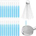 30pcs Shower Head Cleaner Tools, Shower Head Cleaning Brushes Multi-Sized Tiny Showerhead Cleaner Picks for Small Hole Anti-Clogging Cleaning Brush for Gap Nozzle Slot (Blue)