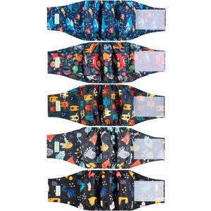 wegreeco Small Dog Diapers Male,Reusable Belly Bands for Male Dogs,Washable Doggie Puppy Diapers Wraps,Medium Large Size(5 Pack Small) (Pixiesprite)