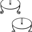 2 Pack Metal Gazing Ball Stand for 10 or 12 Inch Outdoor Garden Gazing Globes,Metal Display Stand for Plant or Flowerpot Holder,Birdbath Bowl Stand 5 Inch Tall,Black