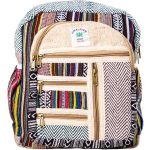 Small Hemp Backpack Lightweight Traveling Backpack Cotton Stripe Nepali Backpack Himalayan Backpack Small Cotton Bag Size: SMALL and COMPACT 13 (Width) X 14 (Height) X 5 (Length) Inche
