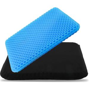 Ergonomic Gel Seat Cushion for Long Sitting, Tailbone and Coccyx Pain Relief, Office Chair Comfort, Wheelchair Pad, Chair Cushion for Back Support, Comfort Wheelchair Seat Cushions (Blue)