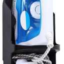 Ironing Board Hanger Wall Mount, Iron Hanger with Ironing Board Rack, Heat Resistant Iron Holder Wall Mount for Max 5 Inch Width (Black)