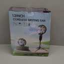 Misting Fan Portable, 20000mAh 12-Inch Outdoor Misting Fan for Patios Outside, 2 In 1 Pedestal & Tabletop Oscillating Fans with Misting Kit, Rechargeable Cooling Fans with Remote/Mist/7 Gear/Timer (Black)