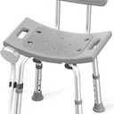 Shower Chair for Inside Shower with Removable Back, FSA/HSA Eligible 400 lbs Heavy Duty Bath Seat for Bathtub, Safety Bath Stool for Seniors and Disabled