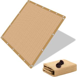 90% Shade Cloth Sun Shade Fabric Privacy Screen Shade Cover for Patio Garden Pergola Shade Cover Canopy with Gromments (6X10 FT, Wheat)