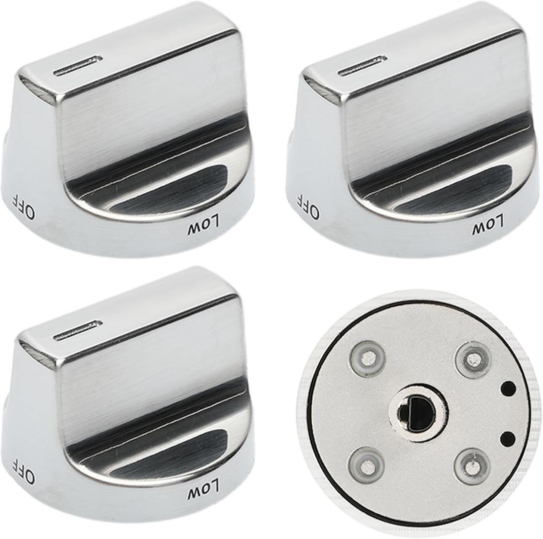 W11122880 Range Knob Compatible with Whirlpool Gas Ranges WFG520S0, WFG745H0, WFG770H0, Replace W10862482Whirlpool Gas Range Parts Cooktop Control Knobs 4 Pcs