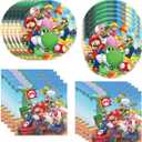 40pcs Super Bros Party Supplies include 20 Plates, 20 Napkins for the Super Bros Birthday Party Decoration