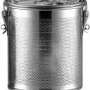 Seasoning Strainer, Stainless Steel Spice Filter, Cooking Spice Filter, Mesh Design Tea Ball Strainer Soup Seasonings Seperation Basket Filter with Chain Hook for Home Restaurant (14x14cm-(2.1L))