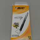 BIC Velocity Retractable Ballpoint Pens, Medium Point (1.0 mm), Black Ink Pens, 12-Count Pack, With Comfortable Grip