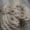 Admitrack Chunky Knit Blanket Throw 51"x63", 100% Hand Knit Chenille Throw Blanket for Sofa & Home Decor, Soft and Cozy Knitted Throw Blankets (Ivory, 51"x63")