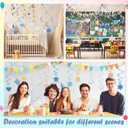 Breling 72 Pcs Boho Color Felt Rainbow Hanging Swirl Decorations Christmas Ceiling Streamer Colorful Flowers Stars Hearts Spiral Garland for Baby Shower Birthday Wedding Party Classroom Supplies