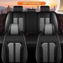 AOMSAZTO Full Set Seat Covers for Chevy Colorado 2015-2026, 5-Seat Leather Car Seat Cover Waterproof Airbag Compatible LT Z71 ZR2 Black&Gray