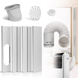 Portable Air Conditioner Window Door Kit with 5.9Exhaust Hose, Universal Adjustable Window Seal,Sliding AC Vent Kit for Horizontal or Vertical Windows, Window Kit with 1.5M Hose