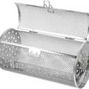 Rotisserie Basket for Air Fryer Oven Stainless Steel Grill Roaster Drum with 360 Rotation Oven Rack for Nuts Dried Fruits Meat Cooking Kitchen Grill Accessories