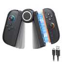 [Upgraded 2.0] FASTSNAIL Charging Grip for Nintendo Switch 2 (2025), Strong Magnetic Grip Controller with 5-Levels Adjustable Rotation Positions for Joycon 2 with LED Indicator & 1.5m/4.9ft Charger Cable (Black)