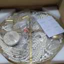 Wood Beaded Chandelier, LED Flush Mount Ceiling Light, Farmhouse Rustic Design, 2 Pack