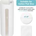 Cotton Pad Holder, Wall Mounted Cotton Rounds Holder Dispenser Face Pad Holder Makeup Organizers Containers for Bathroom (White)