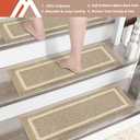 COSY HOMEER Soft Stair Treads Non-Slip Carpet Mat 28inX9in Indoor Stair Runners for Wooden Steps,Stair Rugs for Kids and Dogs, 100% Polyester TPE Backing 4pcs,Beige
