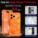2 x Casetego for iPhone 17 Pro Max Case,Three Layer Heavy Duty Sturdy Shockproof Protection Full Rugged Hard PC+Soft TPU Bumper Protective Girls Case for Apple iPhone 17 Pro Max 6.9 inch,Orange
