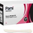 PAMI 1000-Pack Durable Heavy Weight Disposable Plastic Cutlery for Parties Weddings Catering (Knives Regular White)