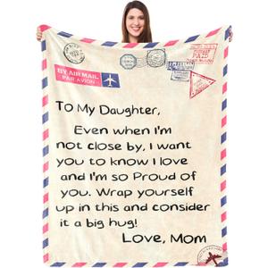 UFOORO Mothers Day Blanket Gifts for Daughter, 55"X70" Special Day to My Daughter Blanket from Mom, Gift from Mom on Valentines Birthday Mothers Day Throw Blanket Gift
