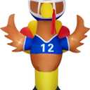 eLUUGIE 8ft Football Thanksgiving lnflatable Turkey Outdoor Decorations Blow Up Yard Turkey with Built-in LEDs for Yard/ / Garden/ Lawn Decor