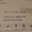 YOUDENOVA 30 Inches Folding Ottoman with Storage, Footrest Seat Support 350lbs, Bench for Living Room Bedroom, Linen Fabric Blue