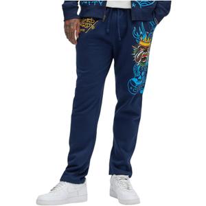 ED HARDY Mens Panther Bulldog Sweatpants in Midnight EHMR8006-1 XL
