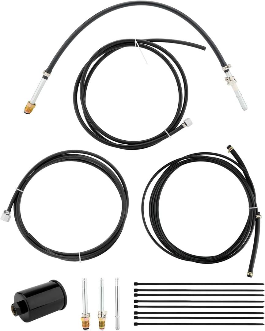 Fuel Line Kit, Compatible With 1988-1997 GM Gas Trucks, including Chevy C1500 C2500 C3500 K1500 K2500 K3500, GMC C3500 K3500, Complete Nylon Fuel Line Set, Replace# NFR0013, GM23B, FL-GM22B, FLGM22B