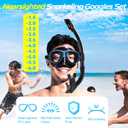 Nearsighted Snorkel Gear, Nearsighted Dry Snorkel Mask Set for Adult Youth, Nearsighted Anti Fog Diving Mask with Detachable Camera Mount & Adjustable Strap for Scuba Diving, Snorkeling, Freediving -2