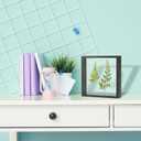 uxcell Wooden Pressed Flower Frame Handmade, 8x8 Inch Square Floating Picture Frame Double Glass Frame for Pressed Flowers Artwork Photo Frame Tabletop Display, Black