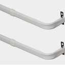 Yafa Home Fashion Heavy Duty Single Standard Adjustable Curtain Rod Hardware Included (White, 66" - 120" [2PCS])