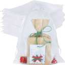 HRX Package 100pcs Large Organza Bags White, 8 x 12 inch Mesh Gift Drawstring Pouches Goodie Bags for Christmas Shower Party Favors Samples