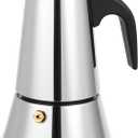 Moka Pot, 4 Cups (7.1 oz) Stovetop Espresso Maker, 304 Stainless Steel Moka Pot, Induction Compatible, Silver