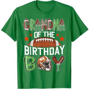 Grandma Of The Birthday Boy Game Day Football T-Shirt, S