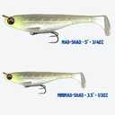 USA Bass Tackle Mag Shad - Scent Infused Magnum Paddle Tail Swimbaits Pre Rigged Fishing Lures Premium Bait with Strong Owner Hook, Fishing Gear for Giant Predator Fish (1/3oz - 3.5", Chart Electric Blue)