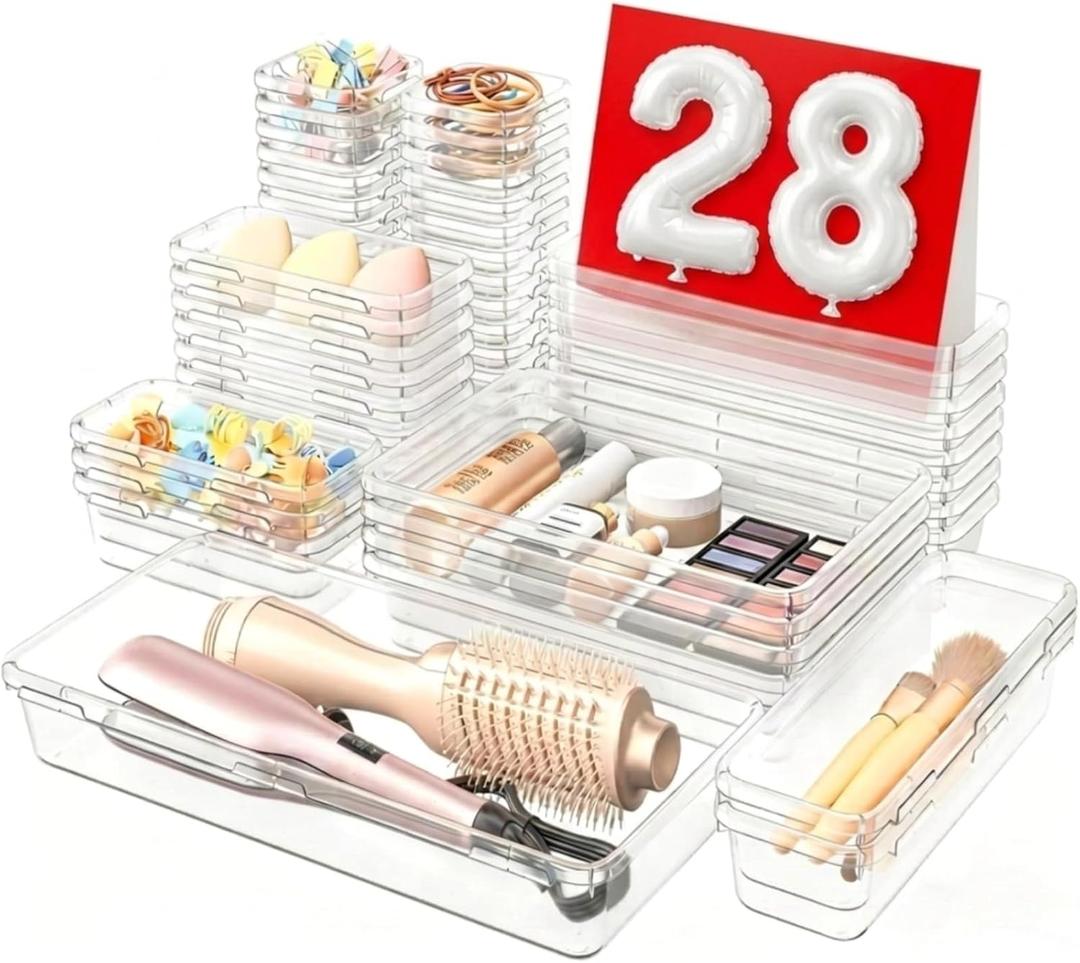 A-LuGei XL Size Only Us Drawer Organizer, Makeup organizer, Holds 177 Items Bathroom Organizers and Storage, Organization and Storage, Desk Drawer Organizer for Bathroom Vanity