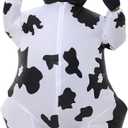 Inflatable Cow Costume Adult Animal Costume Halloween Inflatable Costume Christmas Cow Blow Up Suit for Women Cosplay (Black)