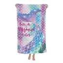 COMFAR Mermaid Microfiber Beach Towels for Girls/Kids Personalized Beach Towels for Toddler/Baby, Cute Beach Towel, Thin Quick Dry Pool Towel 30"x 60"