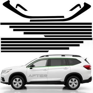 Side Window Trim Chrome Delete Vinyl Wrap Overlay fit for 2019 2020 2021 2022 2023 2024 2024 2025 Subaru Ascent Accessories with Blackout Film Gloss Black Kits