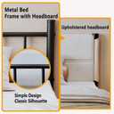 Metal Bed Frame,14Inch Twin Size Bed Frame with Storage Space,Heavy Duty Sturdy Mattress Foundation,Easy Assembly,No Box Spring Needed,Twin White