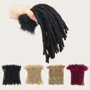8 inch Interlocking Loc Extensions Human Hair, Soft Human Hair Dreads Extensions, 0.6cm Width 100% Human Hair Dreadlock Extensions, Natural Black (8 inch 20 Strands, 1B 0.6cm)
