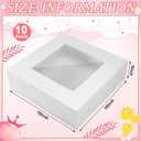 Ireer 10 Pcs 16 x 16 x 5 Inch Cake Boxes with Window White Bakery Boxes Large Pastry Baking Rectangle Cardboard Window Bakery Pastry Containers for Cakes Cupcake Cookie Pie Treat Party Supplies Favors