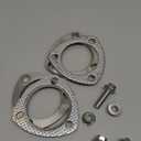 2.5 Inch 3 Bolt Stainless Steel Exhaust Flanges & Gaskets Connection Kit with bolts and nuts (2.5"/63mm)