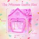 Kids Princess Castle Tent for 2-3 Kids Indoor/Outdoor Playhouse for Toddlers Polyvinyl Chloride PVC 1 pcs Foldable Kids Play Tent Casita House - Pink Flower House 37x28x40 in