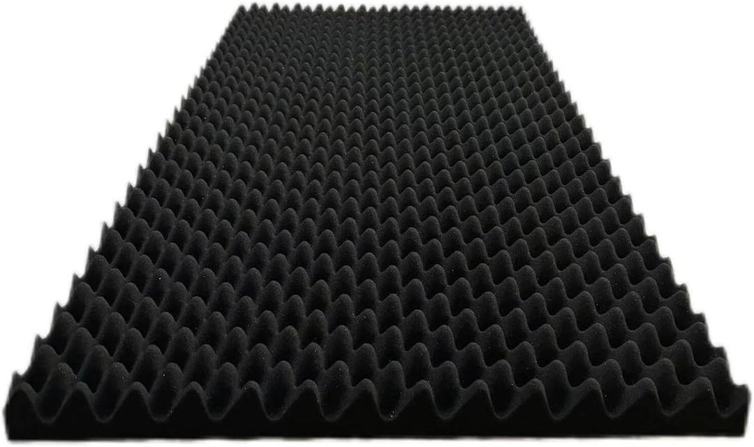 1 Pack Egg Crate Foam Sound Proof Foam Panels for Walls,48''X24''X2'' inch Acoustic Panels, high-Density Fireproof soundproof Wall Panels, Professional Acoustic Treatment (Black)